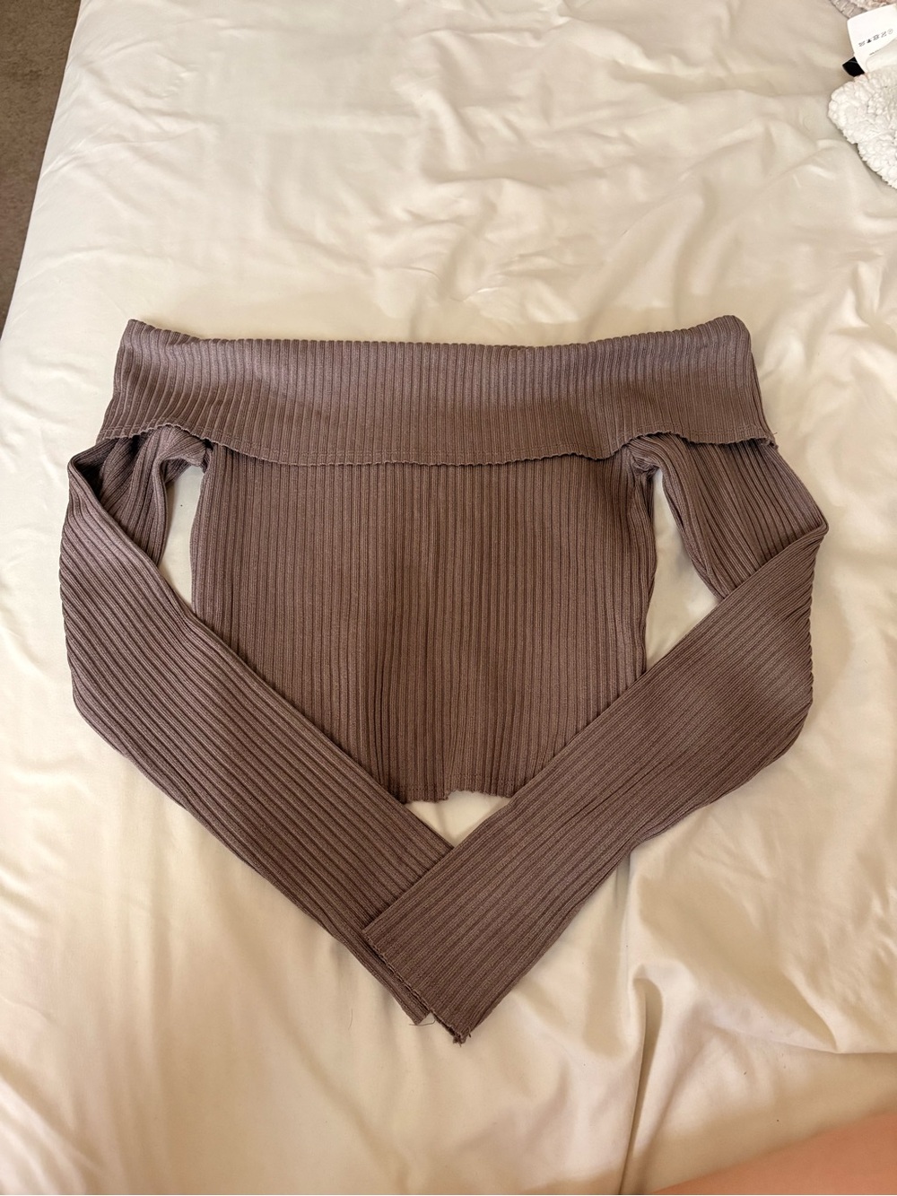 Off the shoulder long sleeve top